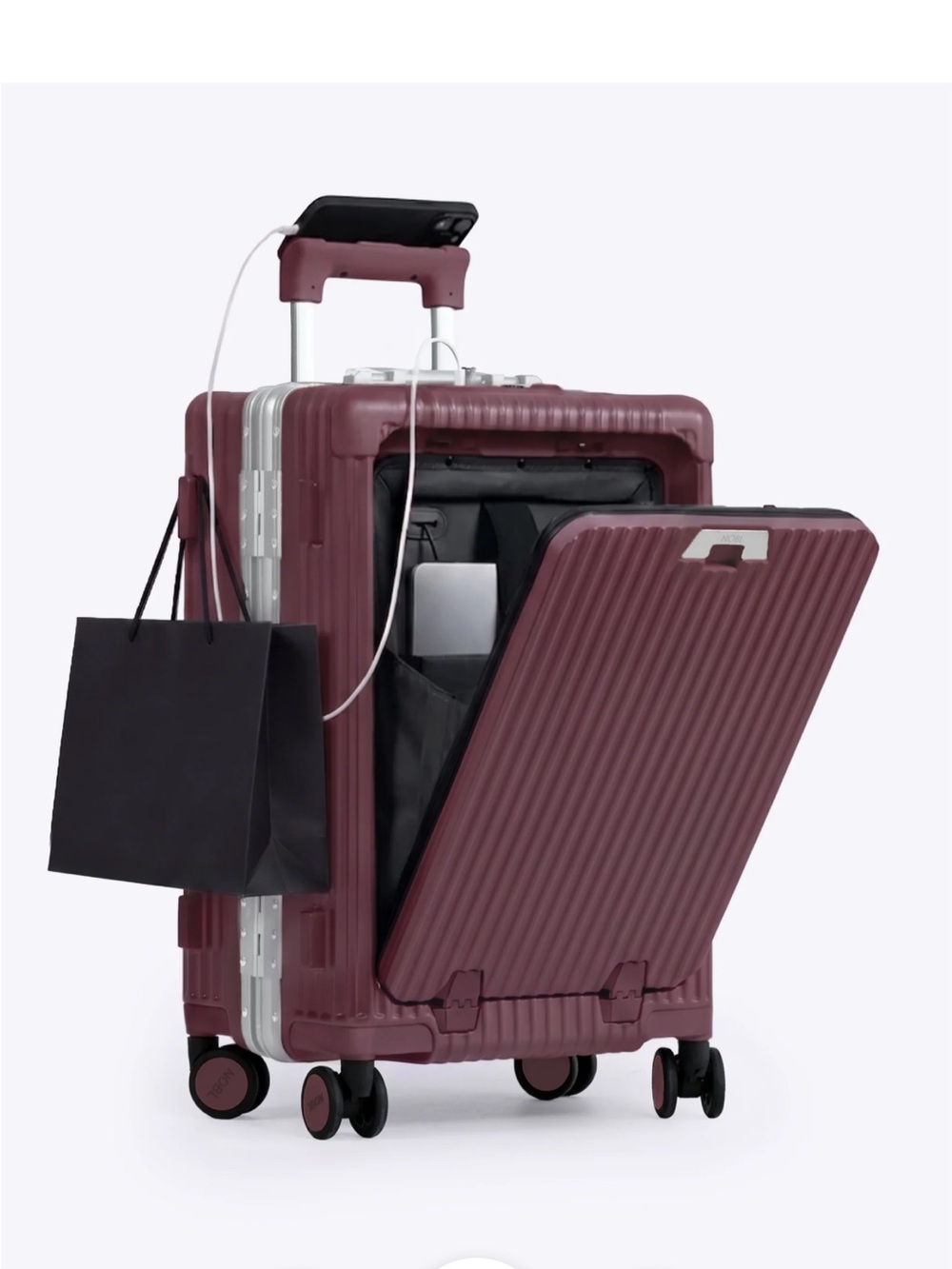 Nobl Carry-On All in One Hard Shell Suitcase Burgundy
